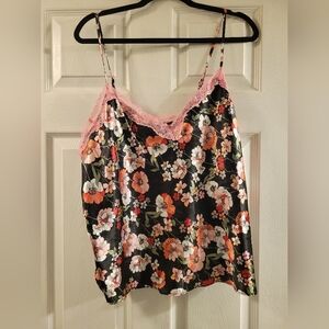 Secret Treasures Floral Silk Camisole With Lace Details - 2x